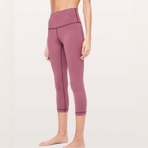 Lululemon Wunder Under Crop (High-Rise) *Full-On Luxtreme 21" Misty Merlot Nwot